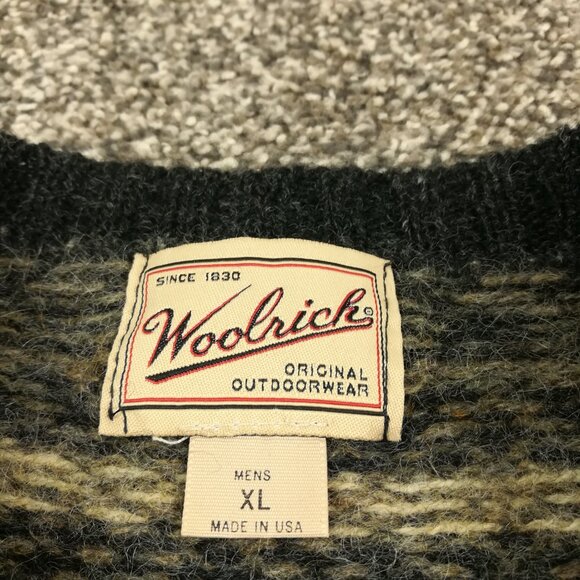 Vintage Woolrich Sweater Wool Blend Fair Isle Reindeer Crewneck Pullover Mens XL - Picture 3 of 9